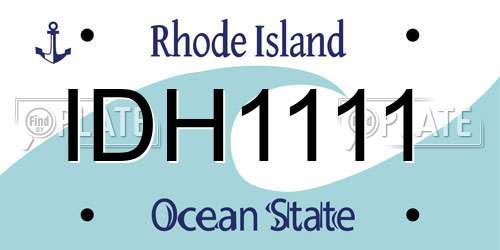 IDH1111 Rhode Island License Plate