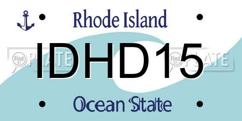 IDHD15 Rhode Island License Plate