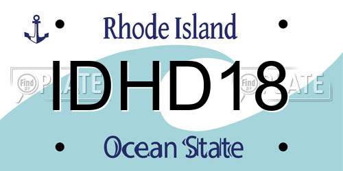 IDHD18 Rhode Island License Plate