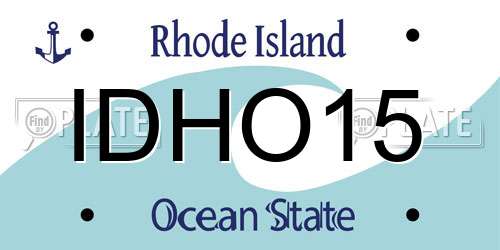 IDHO15 Rhode Island License Plate