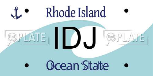 IDJ Rhode Island License Plate