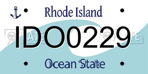 IDO0229 Rhode Island License Plate