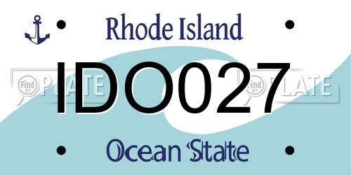 IDO027 Rhode Island License Plate