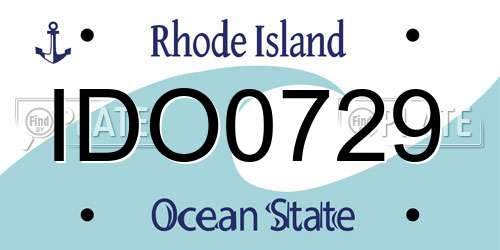 IDO0729 Rhode Island License Plate