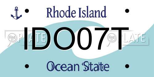 IDO07T Rhode Island License Plate