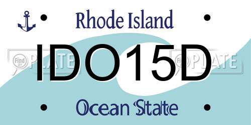 IDO15D Rhode Island License Plate