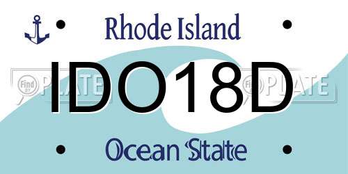IDO18D Rhode Island License Plate