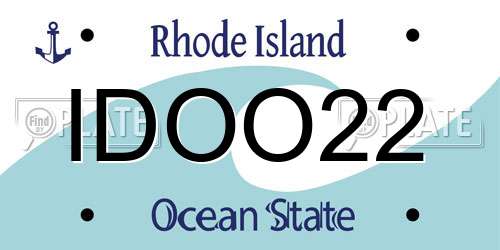 IDOO22 Rhode Island License Plate