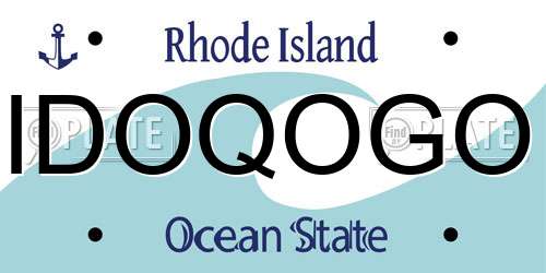 IDOQOGO Rhode Island License Plate