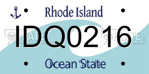 IDQ0216 Rhode Island License Plate