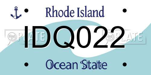 IDQ022 Rhode Island License Plate