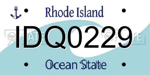 IDQ0229 Rhode Island License Plate