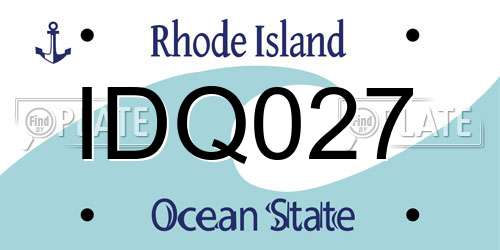 IDQ027 Rhode Island License Plate