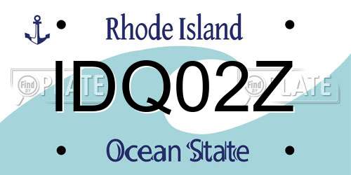 IDQ02Z Rhode Island License Plate