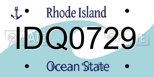 IDQ0729 Rhode Island License Plate