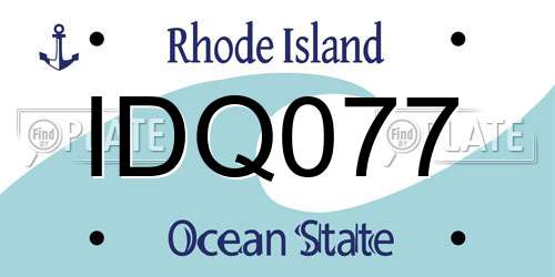 IDQ077 Rhode Island License Plate