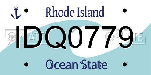 IDQ0779 Rhode Island License Plate