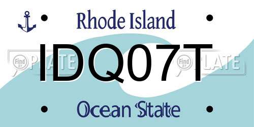 IDQ07T Rhode Island License Plate