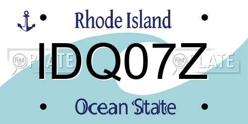IDQ07Z Rhode Island License Plate