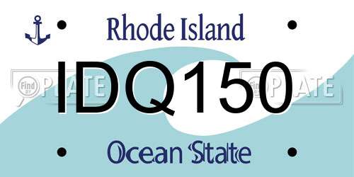 IDQ150 Rhode Island License Plate