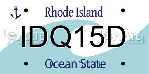 IDQ15D Rhode Island License Plate