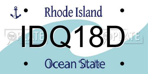IDQ18D Rhode Island License Plate