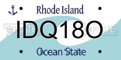 IDQ18O Rhode Island License Plate
