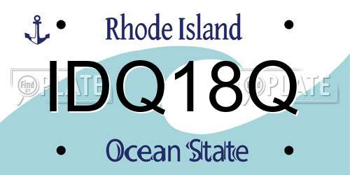 IDQ18Q Rhode Island License Plate