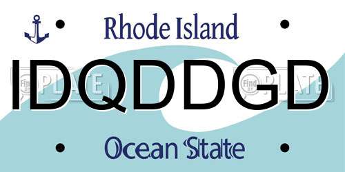 IDQDDGD Rhode Island License Plate