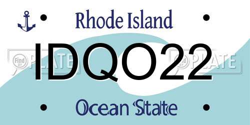IDQO22 Rhode Island License Plate