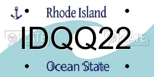 IDQQ22 Rhode Island License Plate