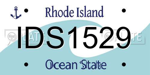 IDS1529 Rhode Island License Plate