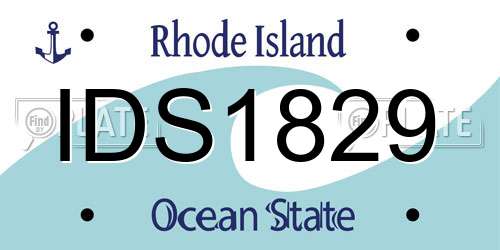 IDS1829 Rhode Island License Plate