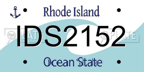 IDS2152 Rhode Island License Plate