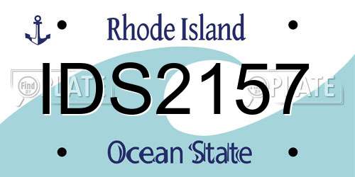 IDS2157 Rhode Island License Plate