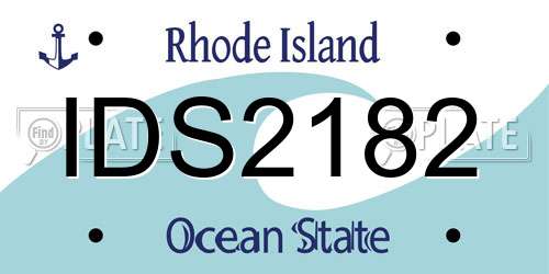 IDS2182 Rhode Island License Plate