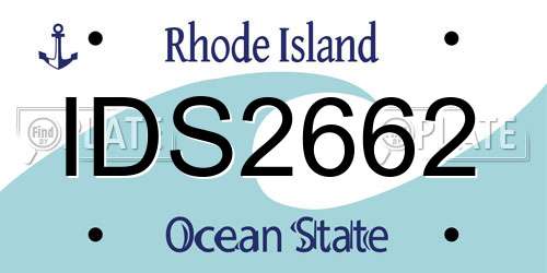 IDS2662 Rhode Island License Plate