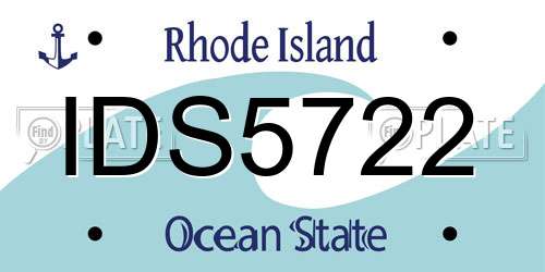 IDS5722 Rhode Island License Plate