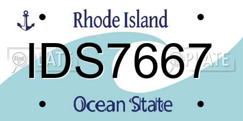 IDS7667 Rhode Island License Plate