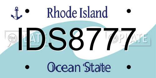 IDS8777 Rhode Island License Plate