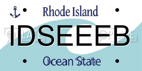 IDSEEEB Rhode Island License Plate