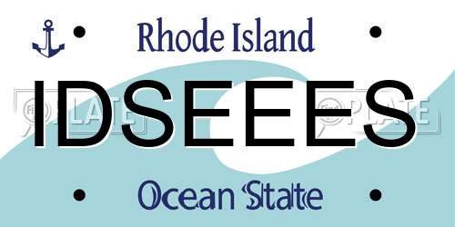 IDSEEES Rhode Island License Plate