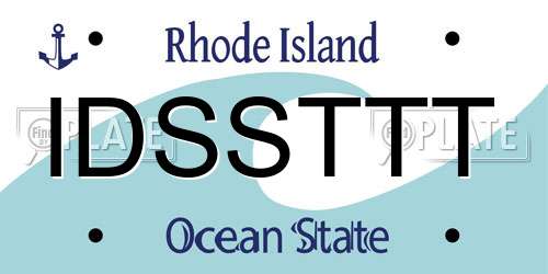 IDSSTTT Rhode Island License Plate