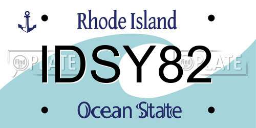 IDSY82 Rhode Island License Plate