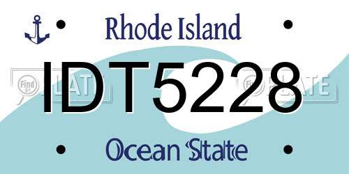 IDT5228 Rhode Island License Plate