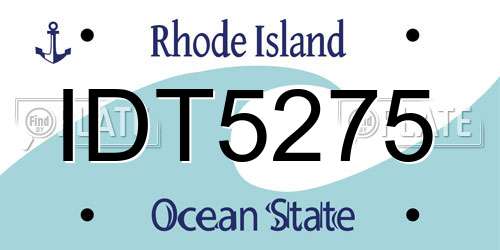 IDT5275 Rhode Island License Plate