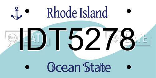 IDT5278 Rhode Island License Plate