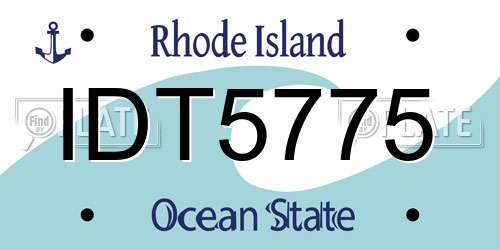 IDT5775 Rhode Island License Plate