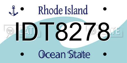 IDT8278 Rhode Island License Plate