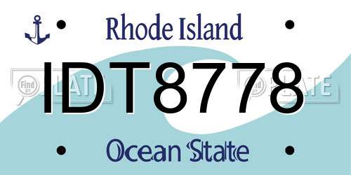 IDT8778 Rhode Island License Plate